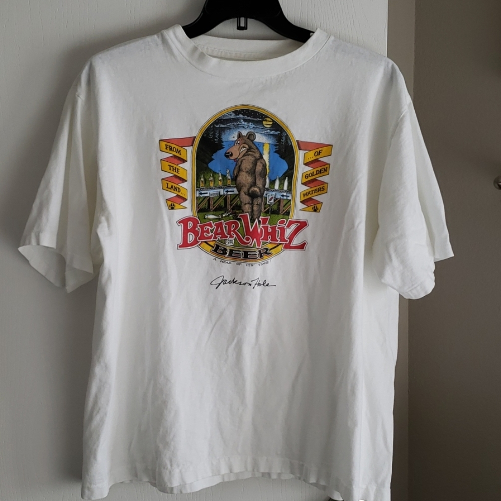 1986 Bear Whiz Beer Humor Shirt Size 2X